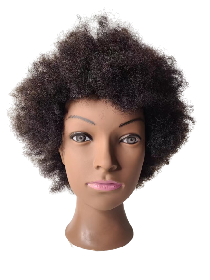 Mannequin head with human hair 2 styles