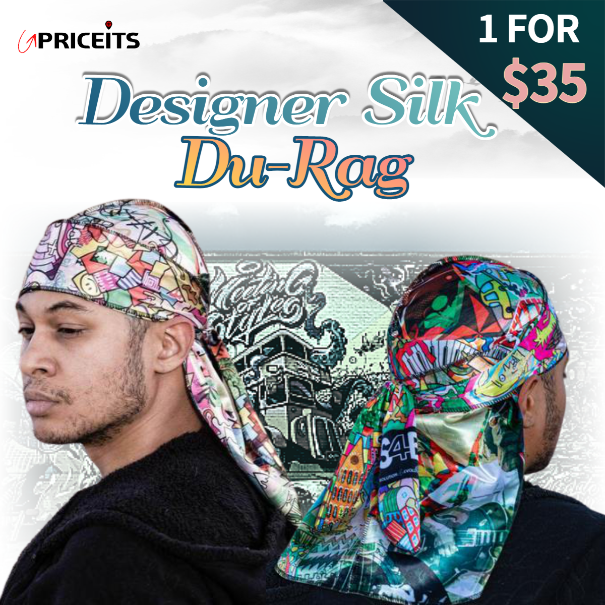 Designer silk durag 7 colors