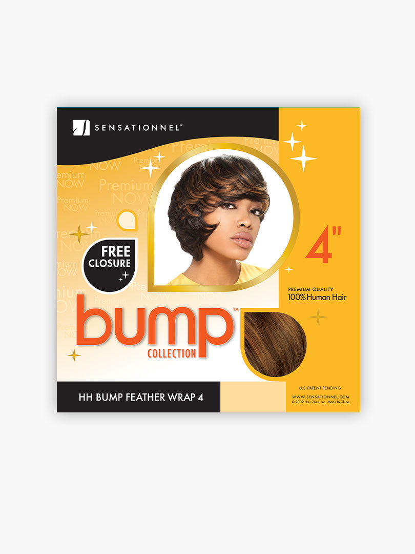 Sensationnel bump feather wrap 4 free closure 100% human hair