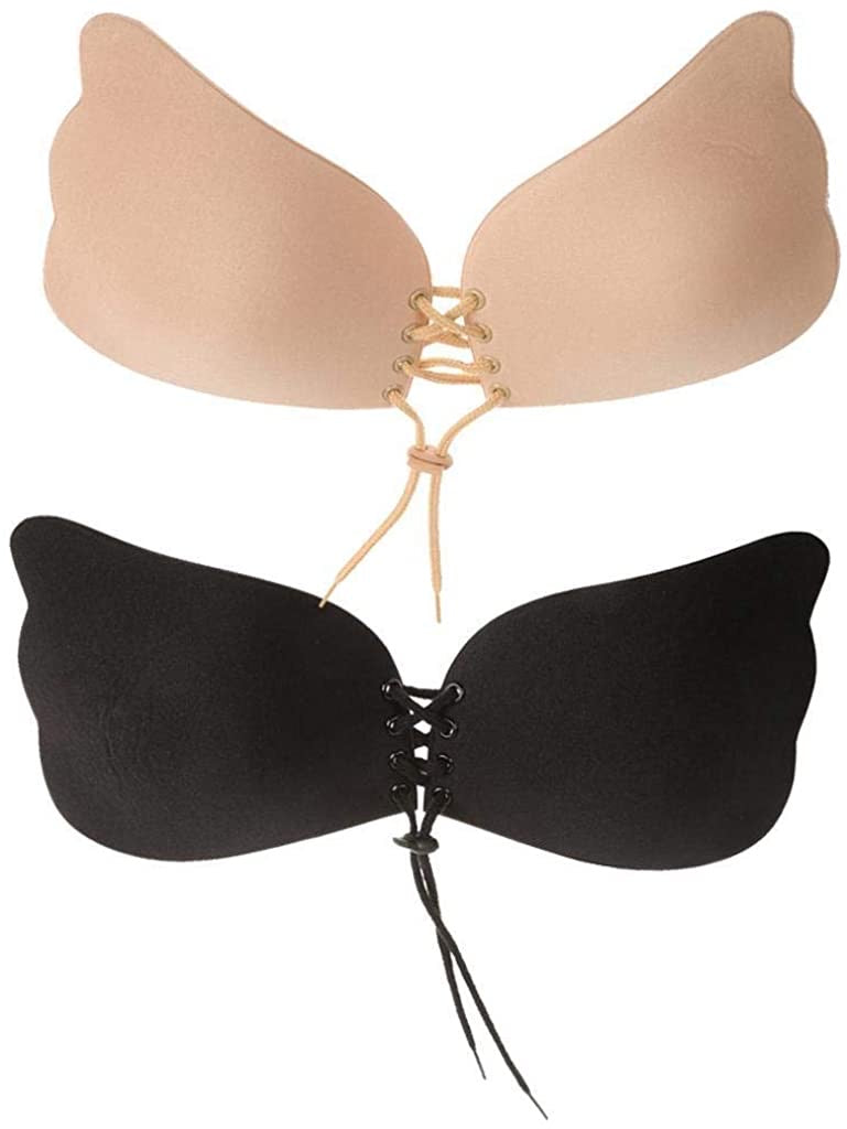 stripless stick on bra buy1 get 1 free #nude & black A-C