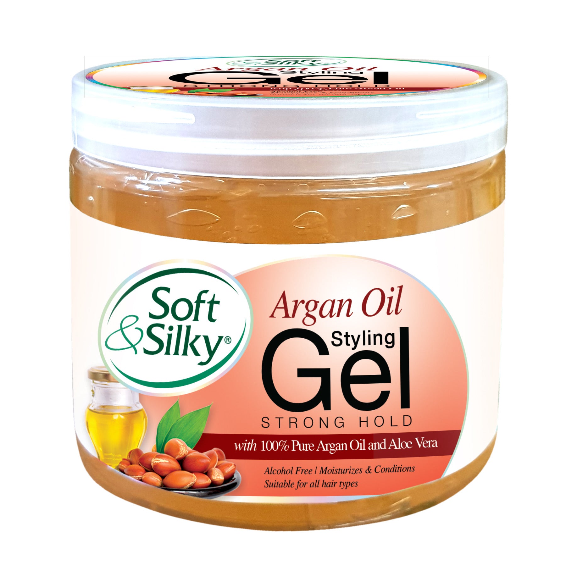 Soft & silky styling gel with argon oil strong hold 6/15oz