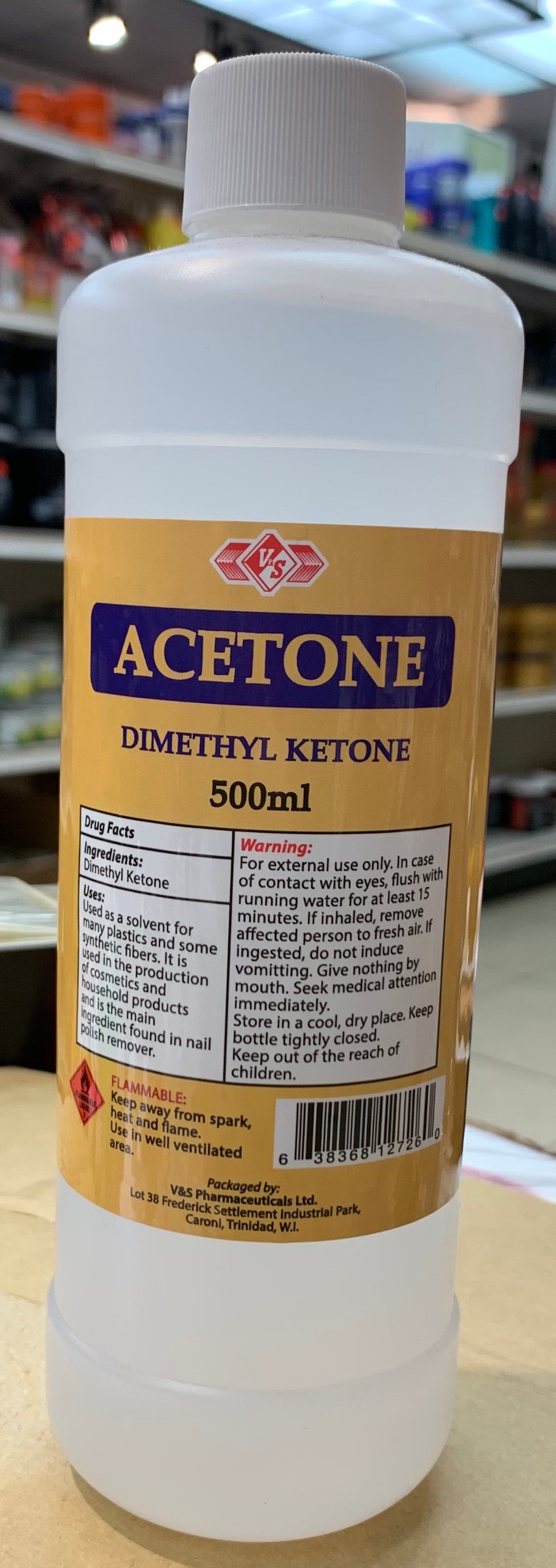 V&s Acetone 250/500ml