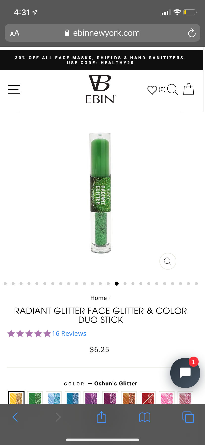 Ebin radient glitter pigment duo lipstick