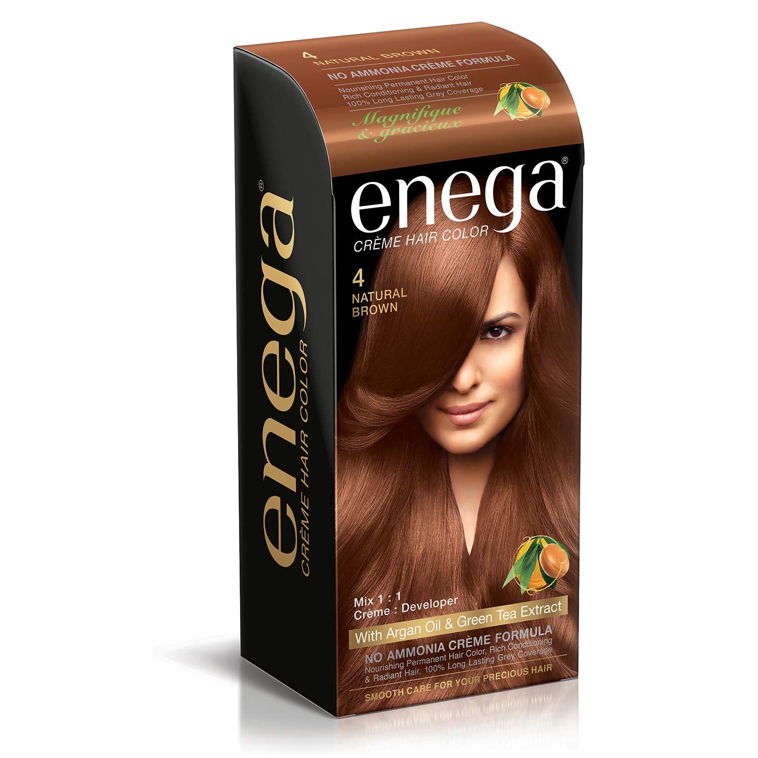 Enega creme hair color brilliance 4 natural brown