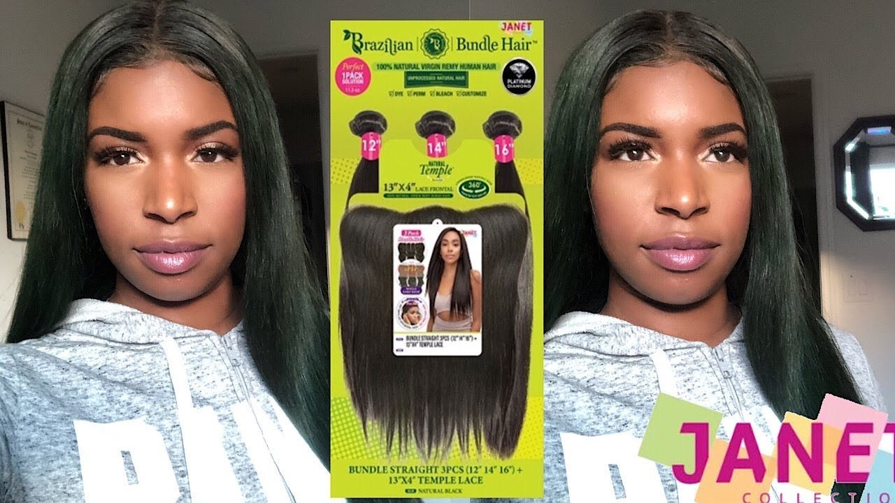 Janet brazilian bundle hair 1pk solution 3pcs+13x4 frontal