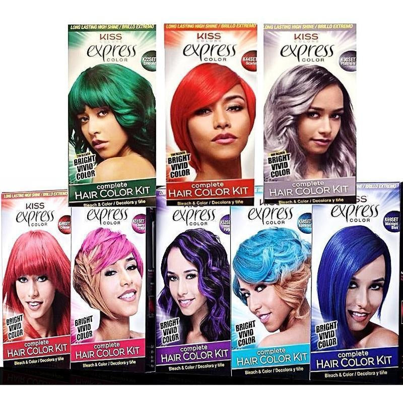Kiss express complete hair color kit bleach & color