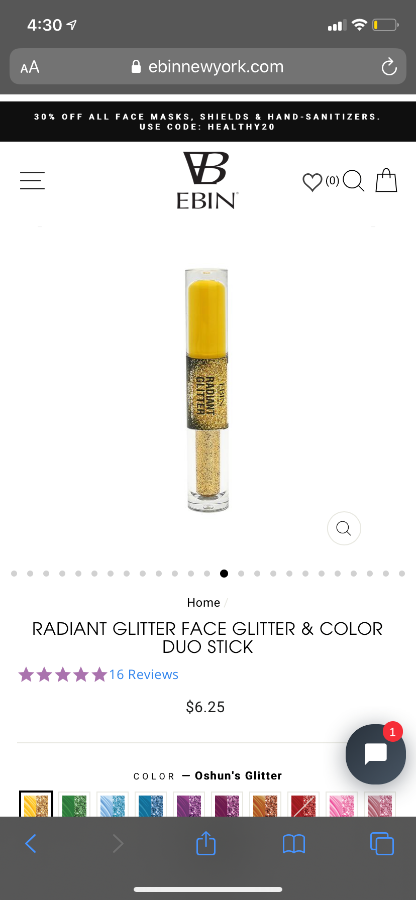 Ebin radient glitter pigment duo lipstick