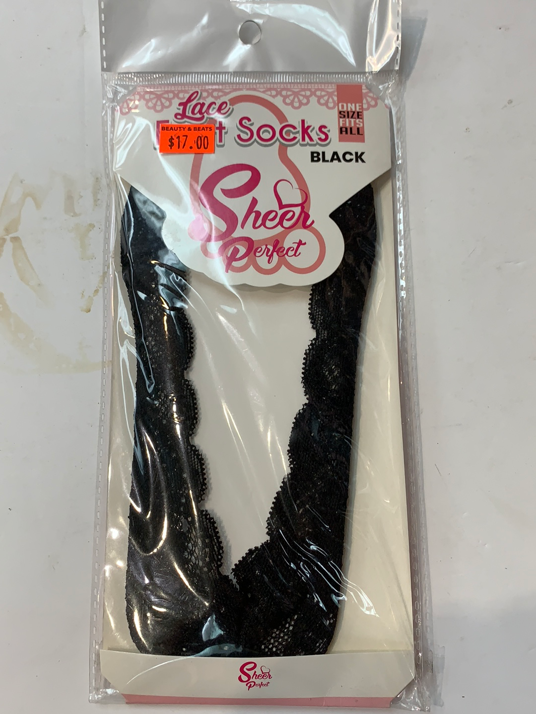 Sheer perfect Lace foot socks black