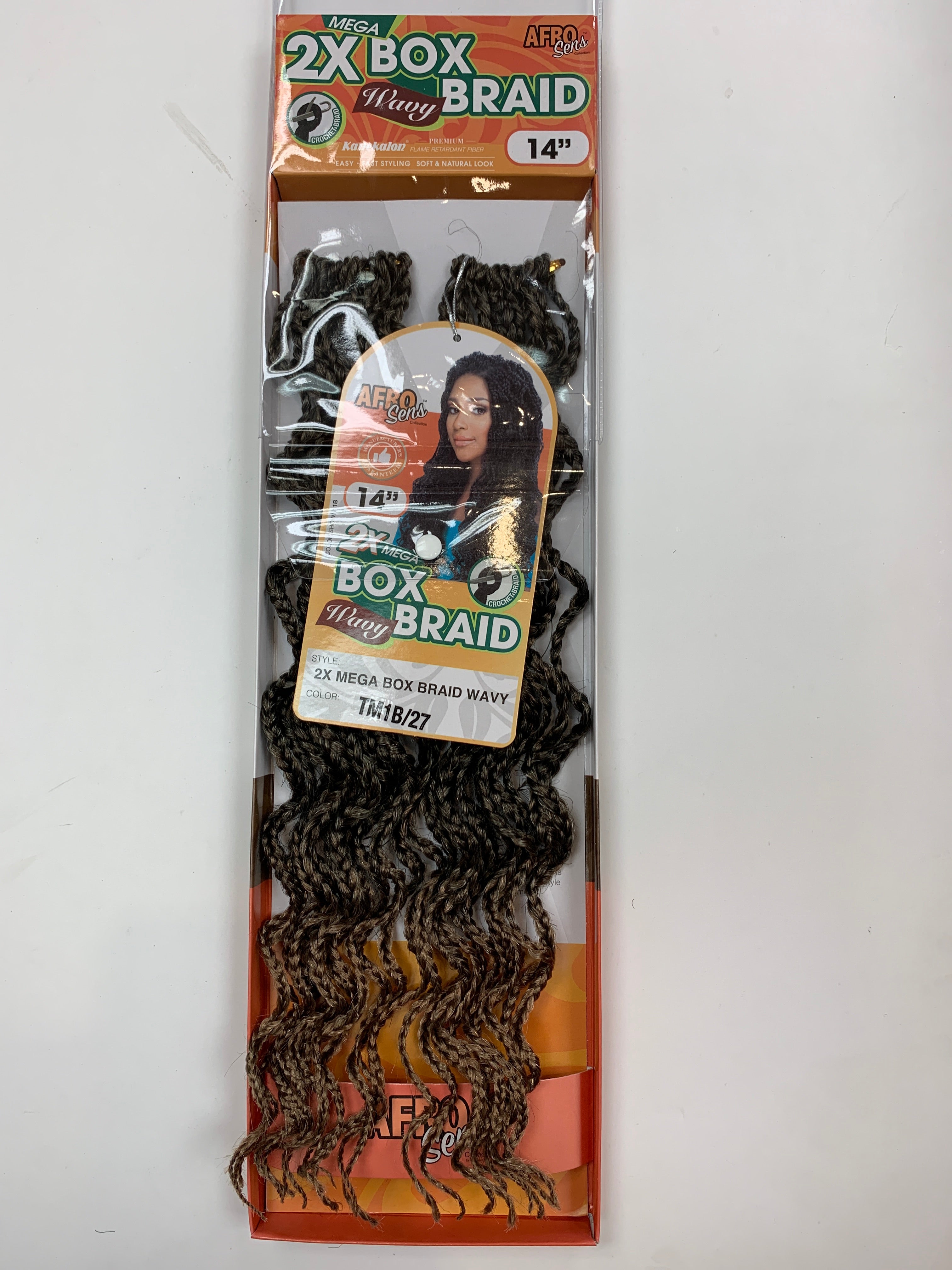Afro sens 2x mega box braid wavy 14” 20”