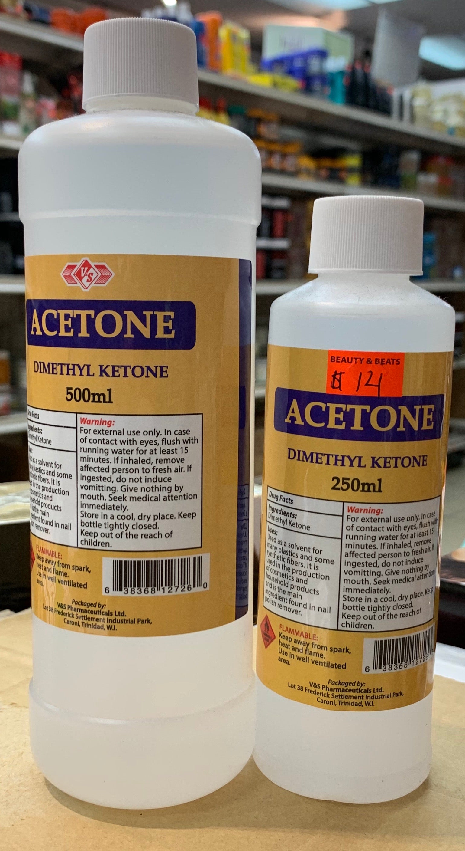 V&s Acetone 250/500ml