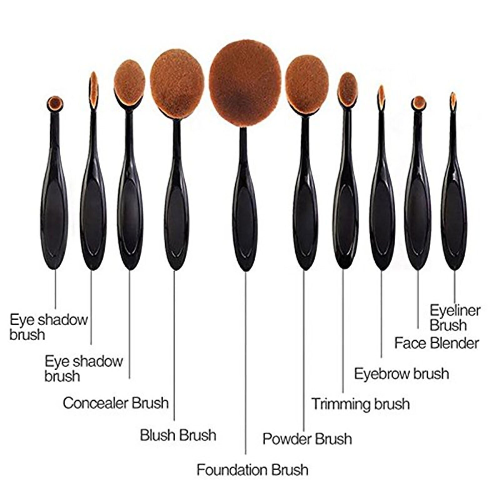 Oval blush & powder brushes
